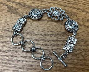 img 3 attached to 🌸 My Prime Gifts Mini Snap Charm Flower Jewelry 12mm - 9 Inch Bracelet: Holds Two 18-20mm Snap Charms, Designer Toggle Design