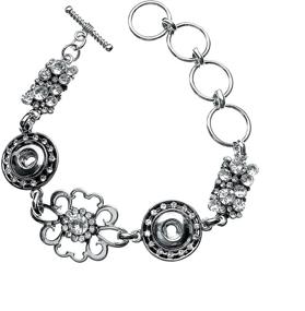 img 4 attached to 🌸 My Prime Gifts Mini Snap Charm Flower Jewelry 12mm - 9 Inch Bracelet: Holds Two 18-20mm Snap Charms, Designer Toggle Design