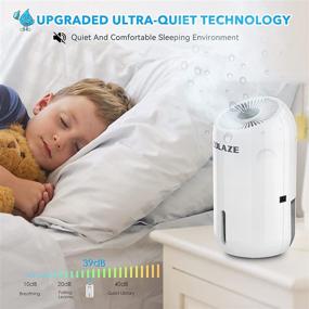 img 2 attached to 🌬️ COLAZE Portable Mini Dehumidifiers: Efficient 480 Sq.ft Compact & Quiet Device for Home, Basements, Bedroom, RV, Bathroom, Garage, Closet, Kitchen - 800ML/Day, 7 Color LED Light, 60.8oz Water Tank