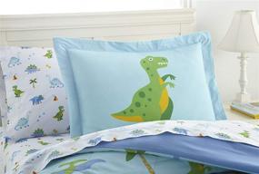 img 2 attached to 🦖 Wildkin 7 Piece Full Bed-in-A-Bag Set, 100% Cotton, Includes Comforter, Flat Sheet, Fitted Sheet, 2 Pillowcases, 2 Embroidered Shams, Certified OEKO-TEX Standard 100, BPA-free, Olive Kids (Dinosaur Land)