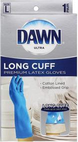 img 1 attached to Dawn Large Reusable Latex Gloves: Long Cuff, Blue - Superior Quality for Extended Use!