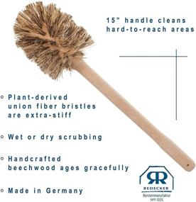 img 3 attached to 🚽 Redecker Union Fiber Toilet Brush: Durable Beechwood Handle, Natural Stiff Bristles, 15-inch, Made in Germany