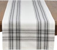 🖤 classic black plaid table runner oblong: timeless elegance for any table setting logo