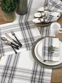 img 1 attached to 🖤 Classic Black Plaid Table Runner Oblong: Timeless Elegance for Any Table Setting