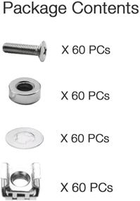img 1 attached to 🔩 High-quality Lancher 60-Pack M6 x 16mm Screws and Cage Nuts: Ideal for Server Shelf Cabinets and Rack Mount Screw