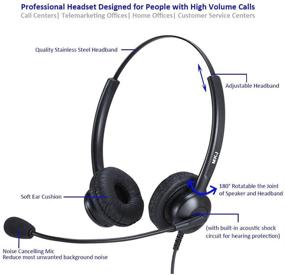 img 3 attached to 🎧 Enhanced Telephone Headset with Noise Cancelling Microphone and Volume Control for Landline Phones - Ideal for Call Centers, Office Phones: Plantronics Dialer, Avaya 9508, Aastra, Digium, Fanvil, Mitel, Nortel