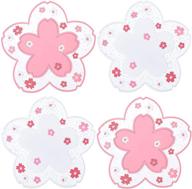 kawaii sakura cup coaster set - decorative placemats for kitchen - cute pot bowl pad - cherry blossom coasters for table - flower pattern mug pink coasters - set of 4 for drinks, coffee, tea - 4.5in logo