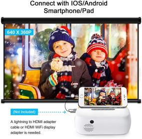 img 3 attached to 🎥 Ultimate Portable Entertainment: ELEPHAS Mini LED Projector - Full Color Video for Cartoon, TV Movie, Kids Gift, Party Game | Home Theater with HDMI USB TV AV Interfaces and Remote Control