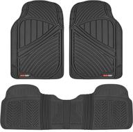 🚗 motor trend flextough performance all weather rubber car floor mats - 3 piece odorless floor mats for cars truck suv, bpa-free automotive floor mats, heavy-duty waterproof liners (black): superior protection and durability for your vehicle logo