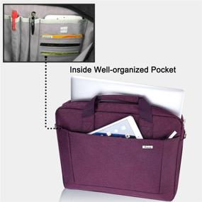 img 1 attached to 🎒 Expandable Laptop Bag 15.6 15 14 Inch Briefcase, Waterproof Computer Shoulder Messenger Bag with Tablet Sleeve, Organizer for Men Women, Business Travel College School - Purple