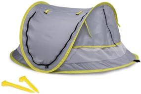 img 4 attached to 🏕️ Гигиеничная детская палатка Hyindoor: Портативная путешественническая кроватка с защитой от солнца UPF 50+, Складная пляжная палатка с москитной сеткой - Незаменимая вещь для путешествия с малышом.