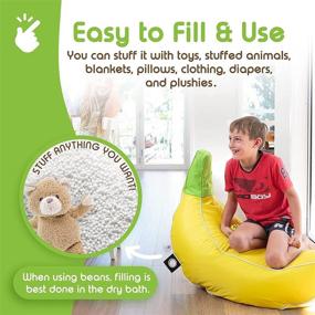 img 3 attached to 🍌 Rickety Rock Waterproof Bean Bag Chair Cover for Kids - Banana Design - Stuffed Animal Storage and Beanless Bean Bag