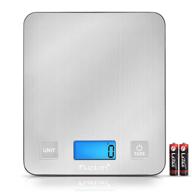 🍽️ fuzion digital kitchen scale: precise 5000g/11lb x 0.1oz food scales for weight loss, cooking, and baking - 5 units, tare function & easy clean stainless steel - battery included логотип