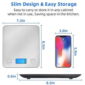 img 1 attached to 🍽️ Fuzion Digital Kitchen Scale: Precise 5000g/11lb x 0.1oz Food Scales for Weight Loss, Cooking, and Baking - 5 Units, Tare Function & Easy Clean Stainless Steel - Battery Included