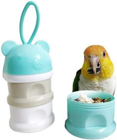 img 2 attached to 🐦 Convenient and Reliable QBLEEV Portable Bird Feeder Cups: Perfect Storage Solution for Parrot Water, Treats, and Food on-the-go!