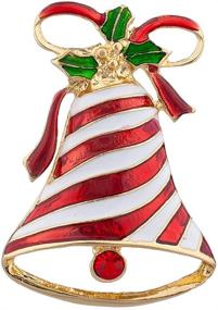 img 3 attached to LUX ACCESSORIES Holiday Christmas Xmas Jingle Santa Brooch Pin: The Perfect Festive Jewelry Gift