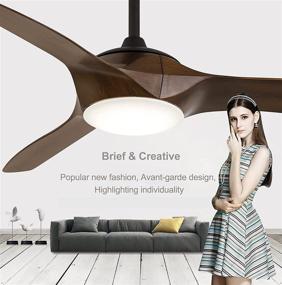 img 2 attached to 🌀 Contemporary Ceiling Fan with LED Light, DC Noiseless Motor, Adjustable 6-Speeds, Remote Control, Reversible Blades - 3 Color Dimmable