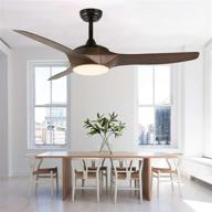 🌀 contemporary ceiling fan with led light, dc noiseless motor, adjustable 6-speeds, remote control, reversible blades - 3 color dimmable логотип