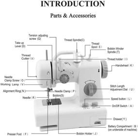 img 1 attached to 🧵 Exceart Sewing Machine - Electric Multifunctional Double Speed with Double Thread, Reverse & LED Light (US Plug) - Compact Size: 23 x 12 x 21cm