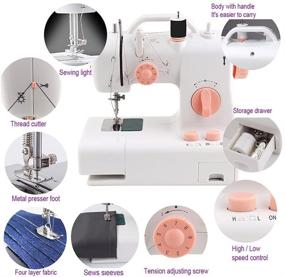 img 2 attached to 🧵 Exceart Sewing Machine - Electric Multifunctional Double Speed with Double Thread, Reverse & LED Light (US Plug) - Compact Size: 23 x 12 x 21cm