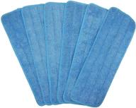 🧹 6-pack reusable microfiber mop replacement heads for wet and dry cleaning | compatible with bona floor care system | blue | eco-friendly refill pads logo