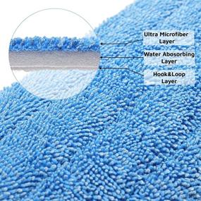 img 2 attached to 🧹 6-Pack Reusable Microfiber Mop Replacement Heads for Wet and Dry Cleaning | Compatible with Bona Floor Care System | Blue | Eco-Friendly Refill Pads