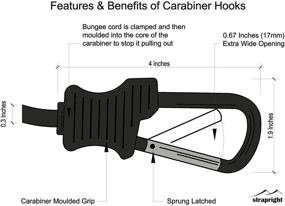 img 3 attached to 🚗 Strapright Carabiner Bungee Cord - Heavy Duty Elastic Tie Down Straps for Camping, Luggage, Boat & Bikes