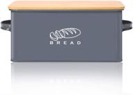 🍞 kitchen bread box - homefavor bread bin with bamboo lid, 11.56x6.7x5.5 inches, grey логотип