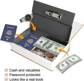 img 1 attached to 🔒 Jssmst Diversion Book Safe with Combination Lock, Faux Book Box Hidden Storage, Secret Home Office Money Lock Box, 9.5 x 6.2 x 2.2 inch, SMBS020 Rome - Enhanced for SEO