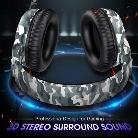 img 3 attached to Gaming Headset Xbox Headset with Mic: Immersive 3D Stereo Sound, Noise Cancelling Over-Ear Headphones for PC PS4 PS5 Xbox One Mac – Camo Edition