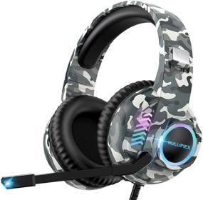 img 4 attached to Gaming Headset Xbox Headset with Mic: Immersive 3D Stereo Sound, Noise Cancelling Over-Ear Headphones for PC PS4 PS5 Xbox One Mac – Camo Edition