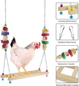 img 2 attached to 🐔 ERKOON Chicken Swing Ladder: Natural Wooden Perch and Coop Toy for Hens, Parrots, and Small Birds