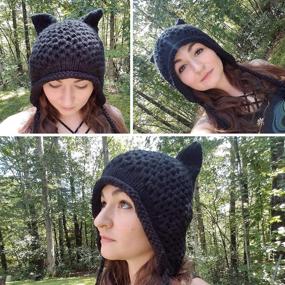 img 3 attached to Bellady Winter Crochet Beanie Black Outdoor Recreation for Hiking & Outdoor Recreation Clothing