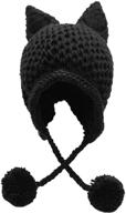 bellady winter crochet beanie black outdoor recreation for hiking & outdoor recreation clothing logo