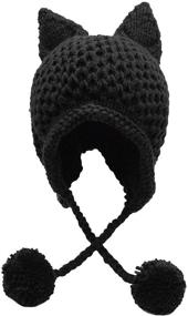 img 4 attached to Bellady Winter Crochet Beanie Black Outdoor Recreation for Hiking & Outdoor Recreation Clothing