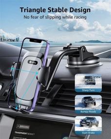 img 1 attached to 📱 Humixx Car Phone Holder Mount - Unobstructed View, Durable and Sturdy 3-in-1 Cell Phone Holder for Car Dashboard, Windshield, Air Vent, Compatible with iPhone 12, 11 Pro Max, Samsung Galaxy Note S20, S21 Ultra