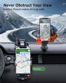 img 3 attached to 📱 Humixx Car Phone Holder Mount - Unobstructed View, Durable and Sturdy 3-in-1 Cell Phone Holder for Car Dashboard, Windshield, Air Vent, Compatible with iPhone 12, 11 Pro Max, Samsung Galaxy Note S20, S21 Ultra