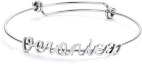 img 2 attached to 🎁 Enchanting Personalized Name Bangle: Perfect Jewelry Gift for Trendy Teen Girls and Close Friends