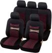 autoyouth red print black car seat covers full set car seat protectors car seat accessories 9pcs fit 40/60 split logo