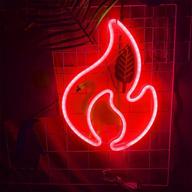 🔥 red-fire flame neon signs: aesthetic wall decor for bedroom & party, usb/battery powered led neon light – perfect birthday or christmas gift for kids, bar ambience! логотип