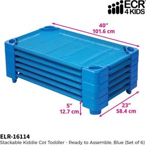 img 3 attached to 🛏️ ECR4Kids-ELR-16114 Toddler Naptime Cot - Convenient and Stackable Sleeping Solution for Daycare Kids, Blue (Set of 6)