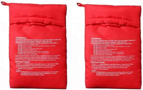 img 4 attached to 🥔 2 Pack of Reusable Microwave Cooker Bag Baked Pouch Potato Bag, Red by OBTANIM: Easy and Efficient Microwave Potato Cooking