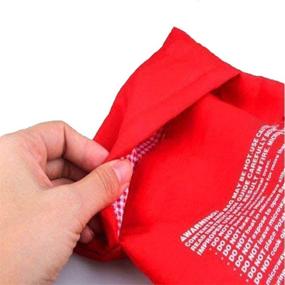 img 2 attached to 🥔 2 Pack of Reusable Microwave Cooker Bag Baked Pouch Potato Bag, Red by OBTANIM: Easy and Efficient Microwave Potato Cooking