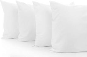 img 4 attached to 🛏️ Premium Comfort Beddings Set: 4 White Organic Cotton Pillow Cases | 800 Thread Count Standard Pillowcase Covers, 20 x 26 inch