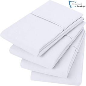 img 2 attached to 🛏️ Premium Comfort Beddings Set: 4 White Organic Cotton Pillow Cases | 800 Thread Count Standard Pillowcase Covers, 20 x 26 inch