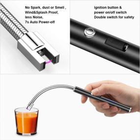 img 3 attached to 🔥 VICHYIE Electric Lighter with 360° Flexible Neck, LED Indicator, Rechargeable Battery - Ideal for Candle, Camping, Cooking, BBQs, Fireworks