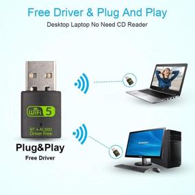 img 2 attached to 📶 High-Speed USB WiFi Bluetooth Adapter: 600Mbps Dual Band 2.4/5GHz Mini Dongle for PC/Laptop/Desktop – Reliable Wireless Network External Receiver