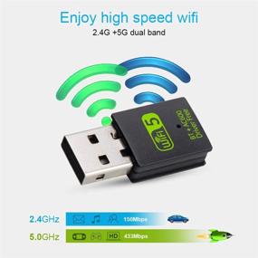 img 1 attached to 📶 High-Speed USB WiFi Bluetooth Adapter: 600Mbps Dual Band 2.4/5GHz Mini Dongle for PC/Laptop/Desktop – Reliable Wireless Network External Receiver