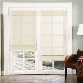 img 1 attached to 🪟 Chicology Standard Cord Lift Roman Shades Window Blind – 36"W x 72"H – Nevada Vanilla: Elegant & Practical Window Treatment