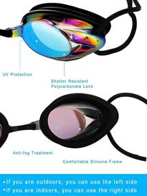 img 2 attached to 🏊 High Quality 4 Pairs Triathlon Swim Goggles for Ultimate Performance: Anti-Fog, Shatterproof, UV Protection, Assorted Colors